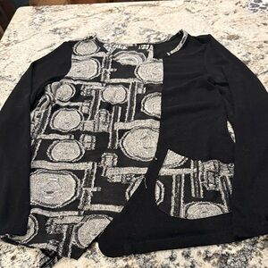 Tribal Black and Gray Tunic Top